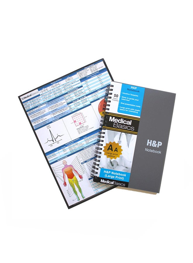 Medical Basics Medical History And Physical Notebook With 50 Medical Template Grey - Image 1