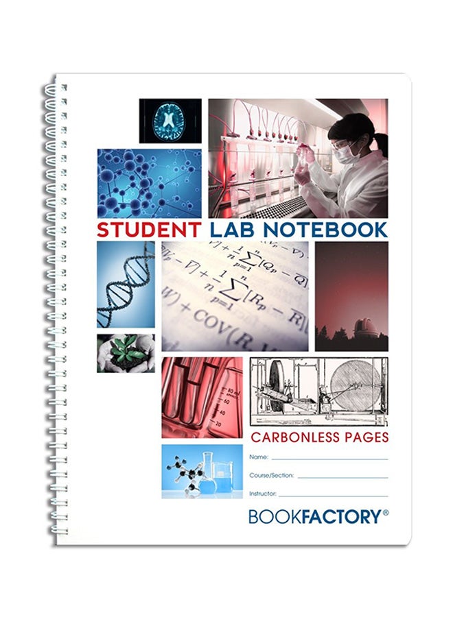 BookFactory - Wire-O Binding Carbonless Student Lab Notebook (50 Page) Multicolour - Image 1