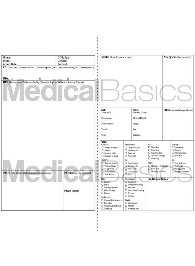 Medical Basics Medical History And Physical Notebook With 50 Medical Template Grey - Image 2