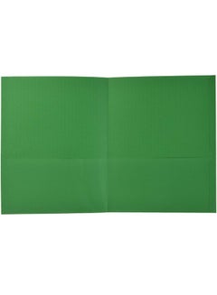 School Smart Pack OF 25 2-Pocket Folder Green  - Image 2