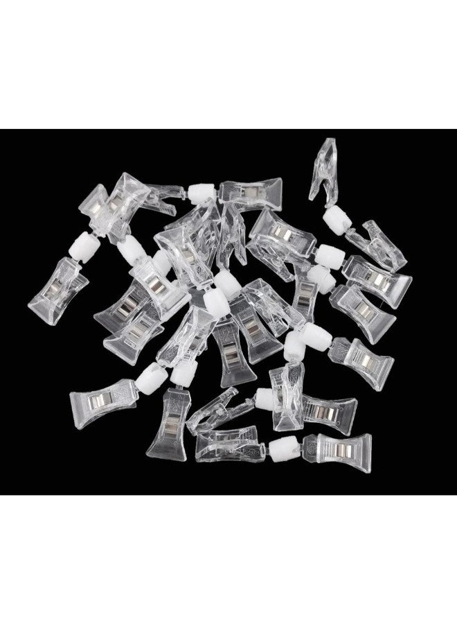 HONBAY 16-Piece Sign Display Mini Clip Tag Holder Clear  - Image 2