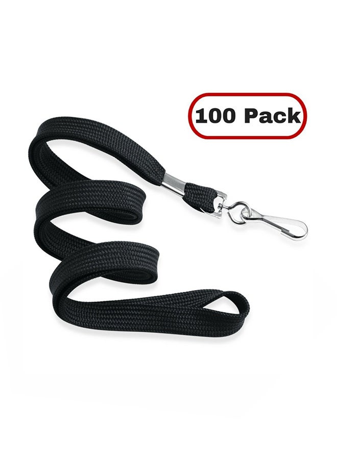MIFFLIN Pack Of 100 Lanyard Badge Holder Black - Image 1