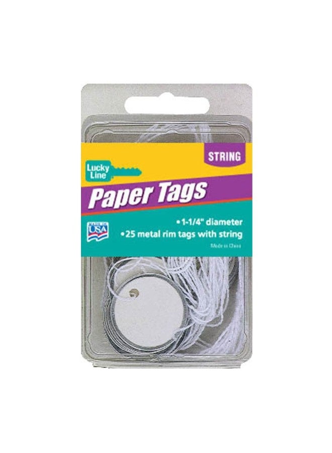 لاكي لاين مجموعة علامات ورقية مع خيط مكونة من 25 قطعة فضي - Image 2