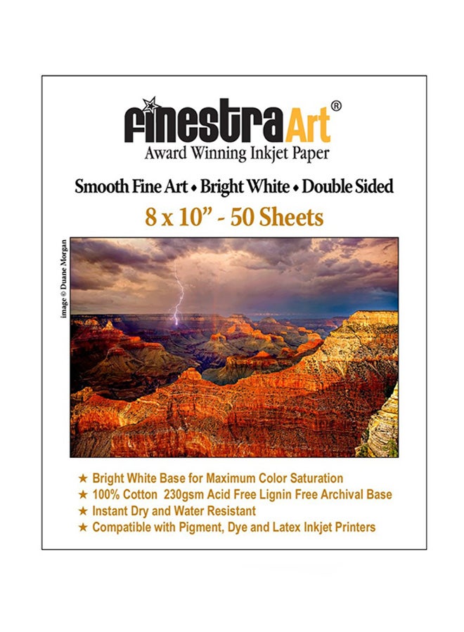 Finestra Art 50-Piece Bright White Double Sided Inkjet Printer Paper  - Image 1