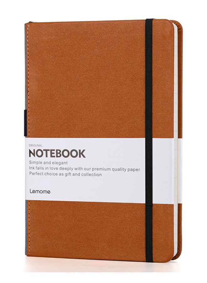 Lemome Thick Classic Notebook With Pen Loop Wide Ruled Hardcover Notebook Brown - Image 1