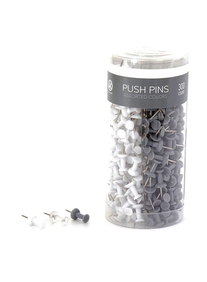 U Brands 300-Piece Plastic Head Push Pin Multicolour  - Image 1