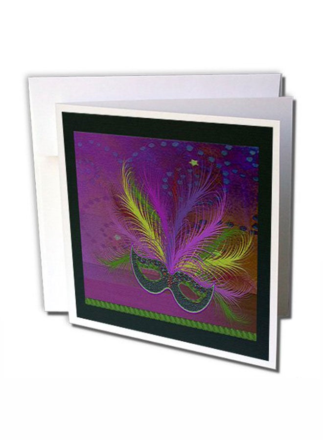 3Dروز مجموعة بطاقات معايدة بتصميم قناع كرنفال ماردي جرا من 12 قطعة - Image 1