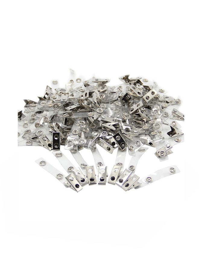 Happy Trees 100-Piece Badge Clip Clear/Silver - Image 1