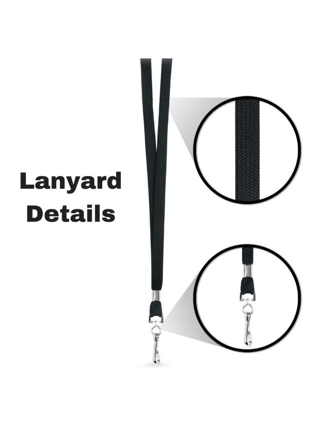 Pack Of 100 Lanyard Badge Holder Black - v1552974875/N21838438A_3