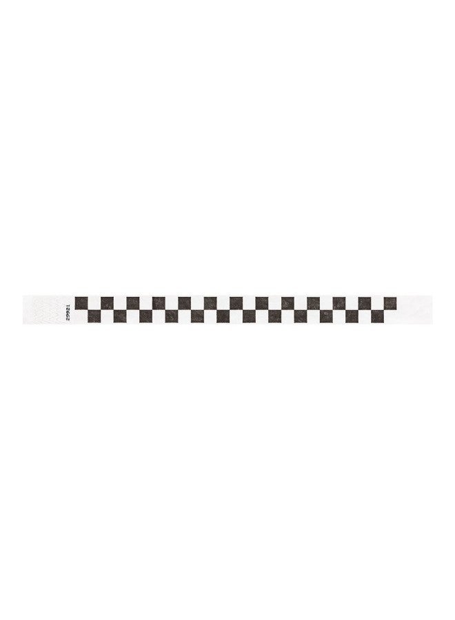 Wristco Pack Of 500 Black Checkered Tyvek Wristbands Black/White  - Image 3
