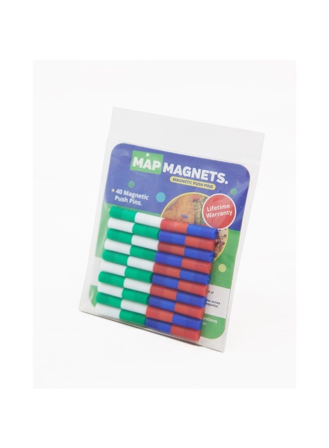 MapMagnets Small Magnetic Push-Pin Multicolour - Image 1