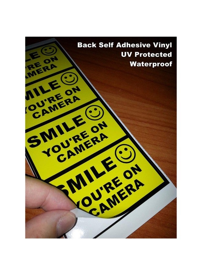 Rockmount Electronics Pack Of 6 Warning Security Alert Sticker Yellow - Image 2