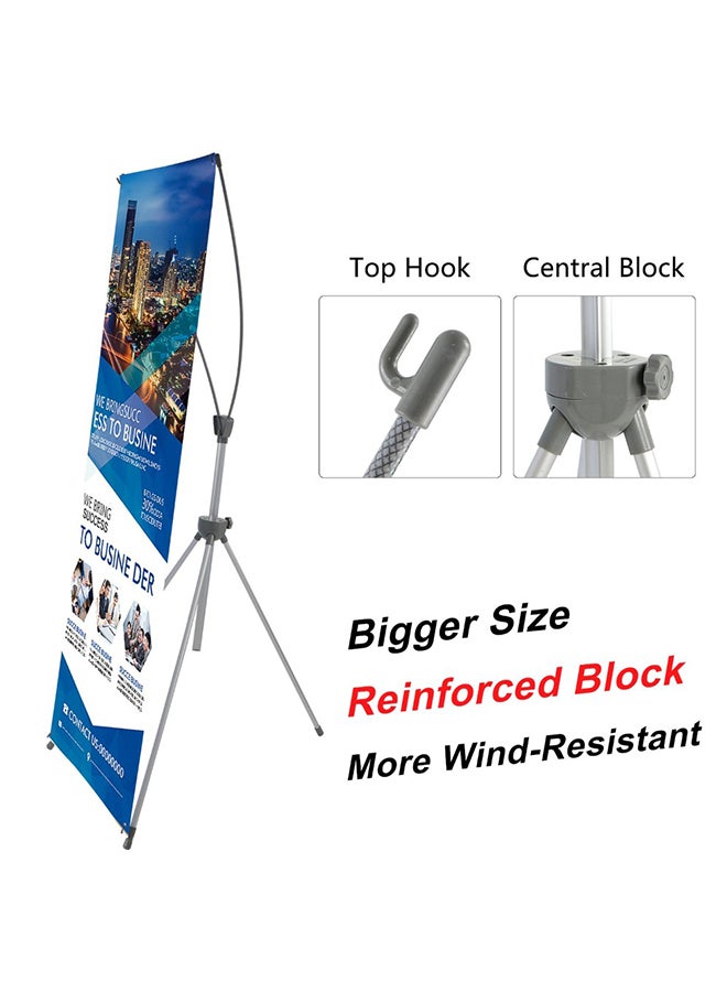 T-Sign Reinforced Block Adjustable Tripod X Banner Stand Grey  - Image 2