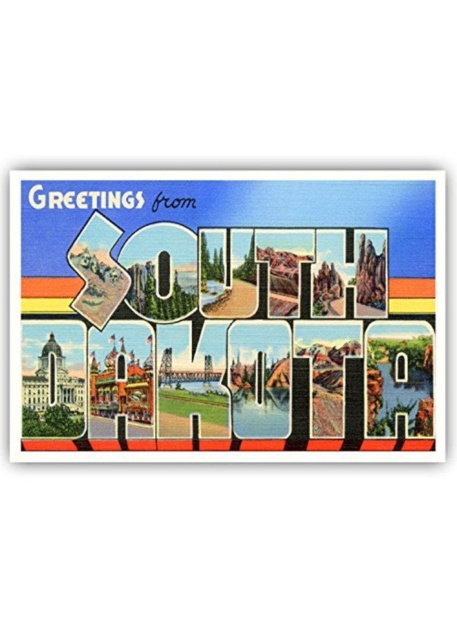 بوست كارد فير مجموعة بطاقات بريدية بكتابة "Greetings From South Dakota " من 20 قطعة - Image 3