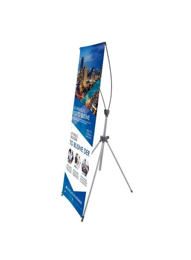 T-Sign Reinforced Block Adjustable Tripod X Banner Stand Grey  - Image 1