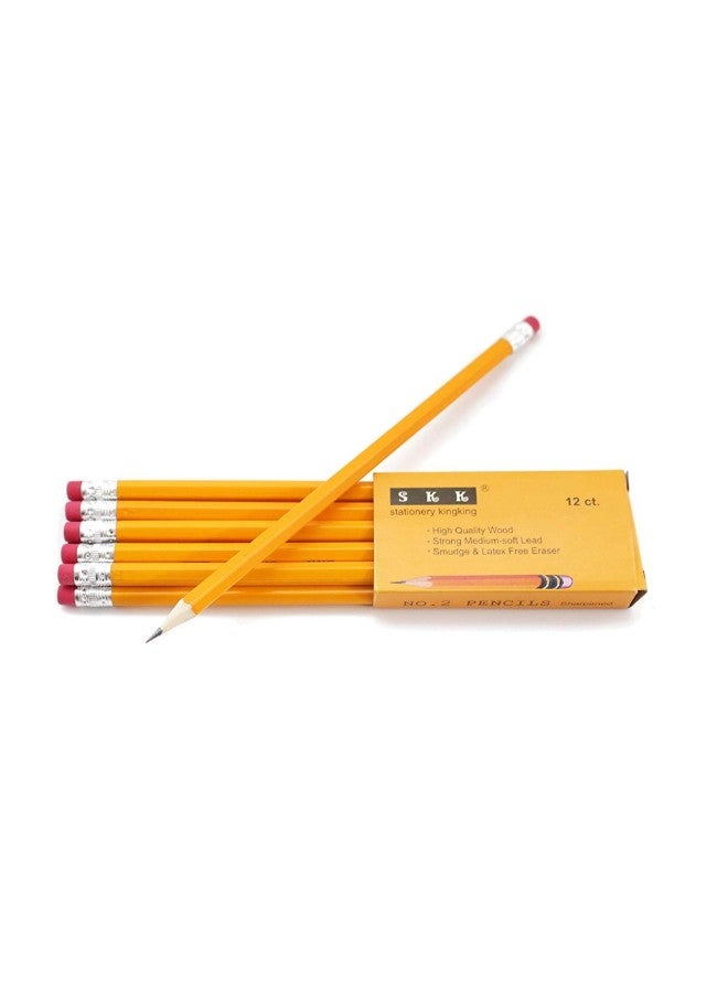 SKKSTATIONERY Eraser Top Pre-sharpened 2 HB pencil Yellow  - Image 2