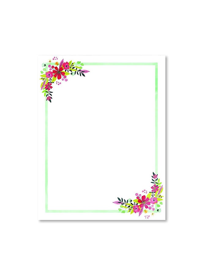 كودي كرييشنز مجموعة مكونة من 100 بطاقة دعوة سهلة الاستخدام بنقشة الزهور - Image 1