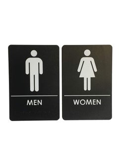 Rock Ridge Bathroom Door Sign Black  - Image 1