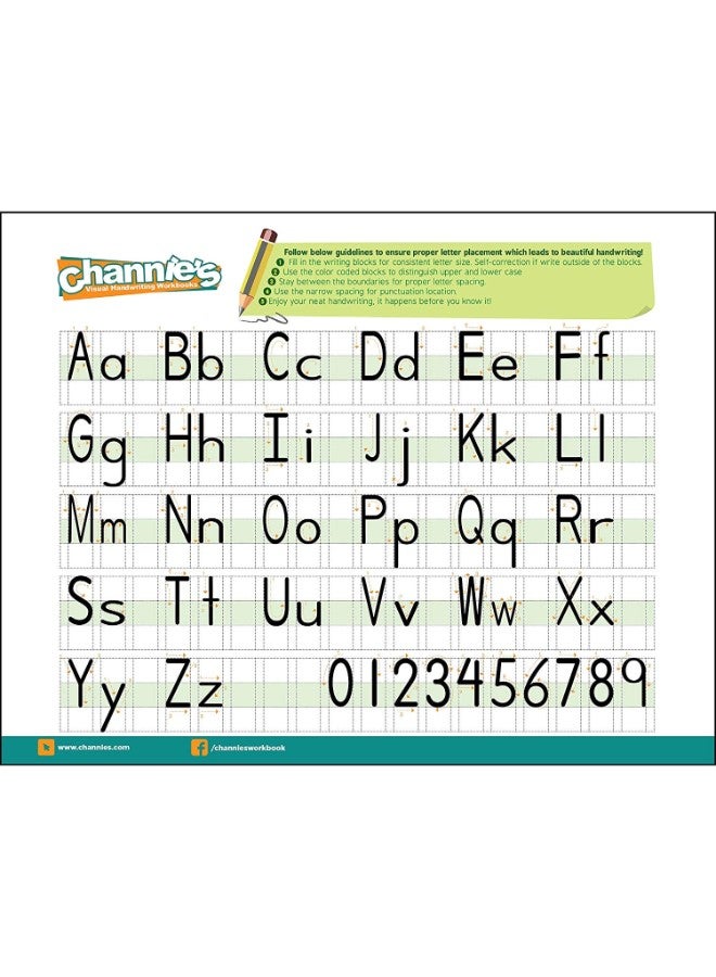 Channie's Learn Alphabet Practice Handwriting And Printing Workbook Cards - Image 2