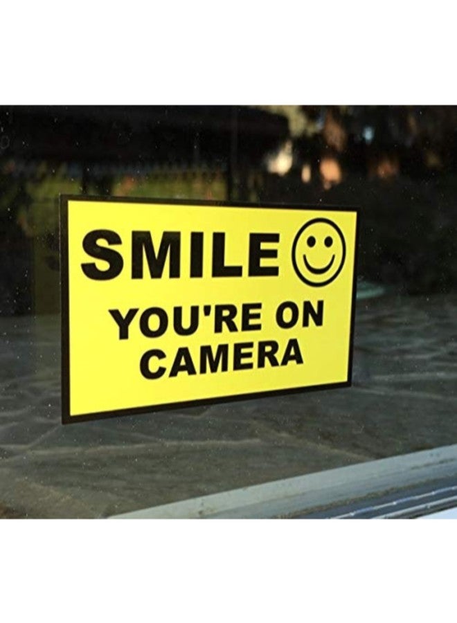 Rockmount Electronics Pack Of 6 Warning Security Alert Sticker Yellow - Image 3