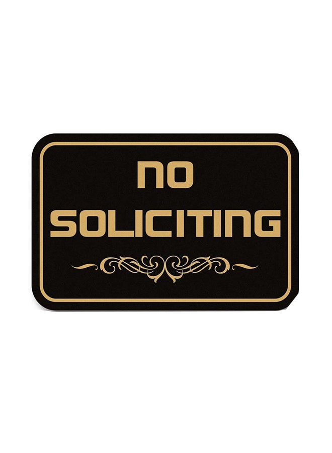 Engraved No Soliciting Sign Multicolour