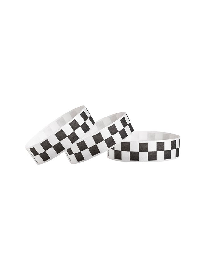 Wristco Pack Of 500 Black Checkered Tyvek Wristbands Black/White  - Image 1