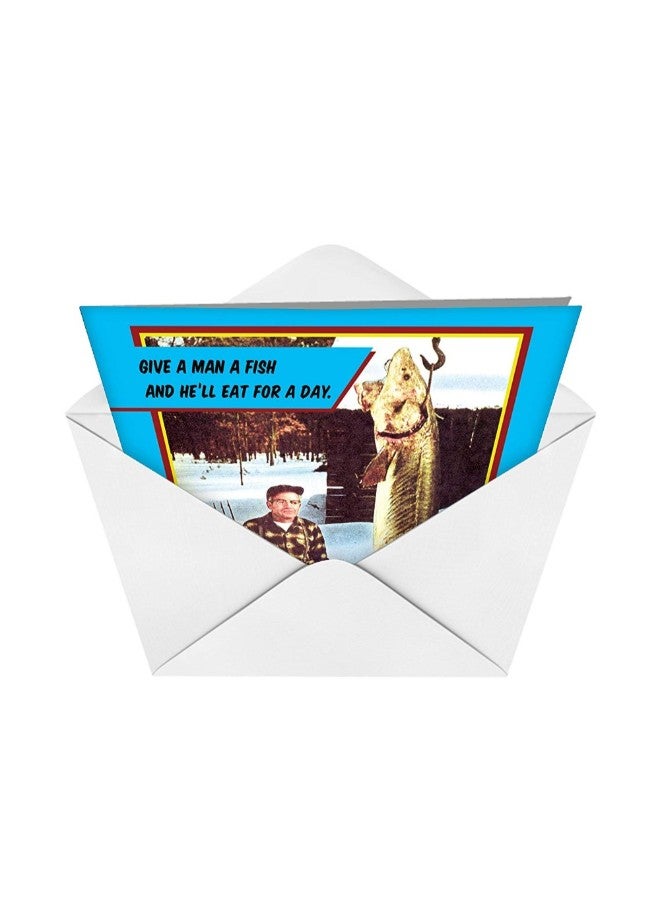 NobleWorks - Father's Day Card Give A Man A Fish With Envelope - Image 1