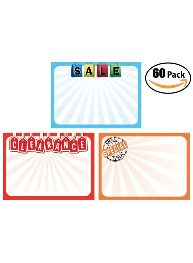 Pack Of 60 Sale Sign Multicolour - v1552975029/N21838989A_2