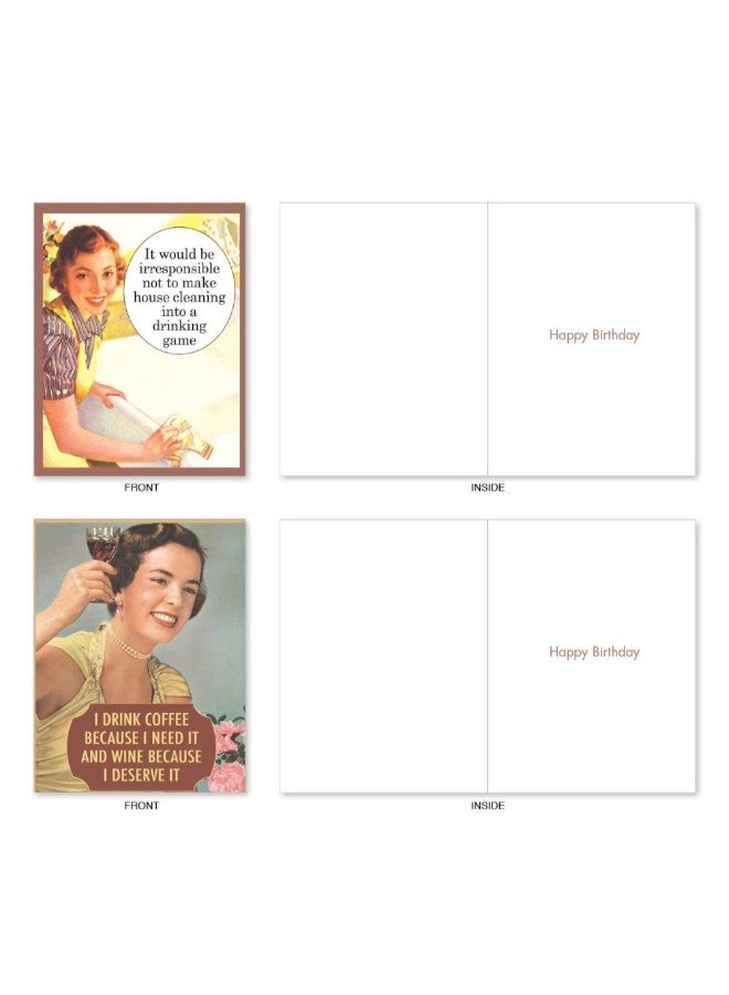 The Best Card Company - 10 Retro Toasts Funny Happy Birthday Cards - Image 1