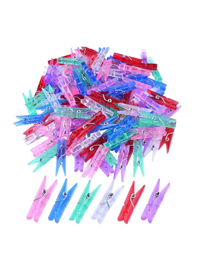 BronaGrand 100-Piece Of Mini Colourful Plastic Utility Clips Multicolour  - Image 1