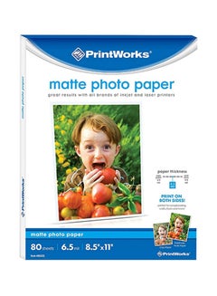 PrintWorks 80-Piece Matte Photo Paper  - Image 1
