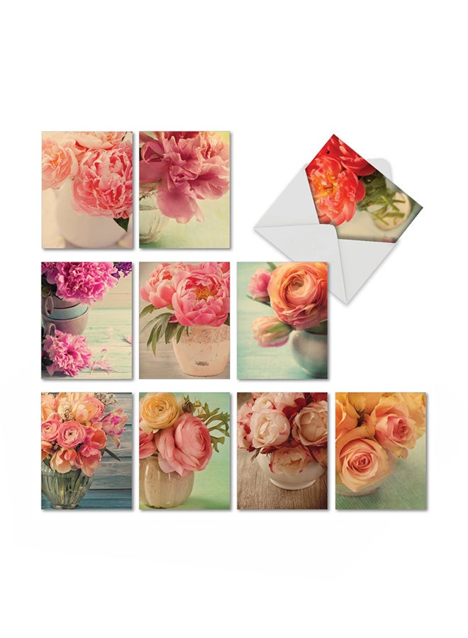 The Best Card Company - 10-Piece Full Blooms Blank Note Cards With Envelope - Image 1