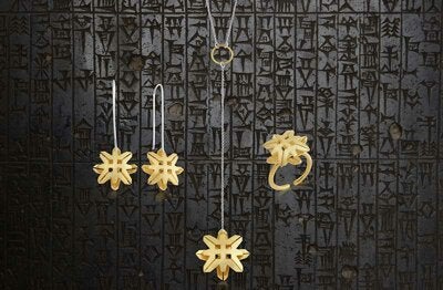 Biggdesign Gold Plated And Brass B.C. 3000 Flower Dangle Earrings - Image 2
