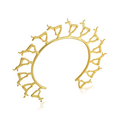 بيج ديزاين سوار من النحاس مطلي بالذهب بتصميم غزال سنة 3000 قبل الميلاد - Image 3