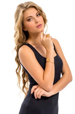 بيج ديزاين سوار مطلي بالذهب والمينا والنحاس بي سي 3000 - Image 5