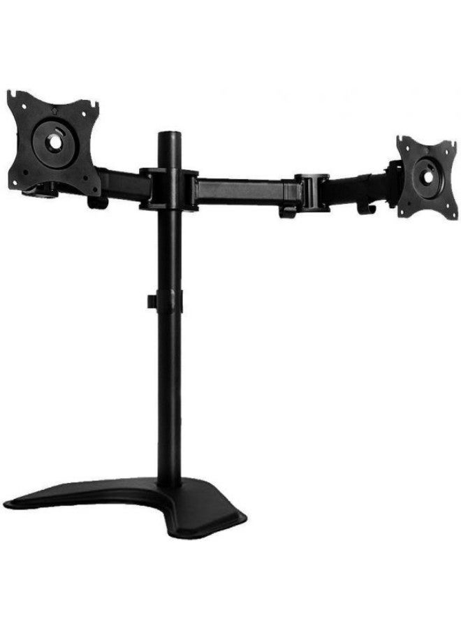 حامل مكتبي بذراع مزدوج مزود بفصلات كاملة الحركة أسود - Image 2