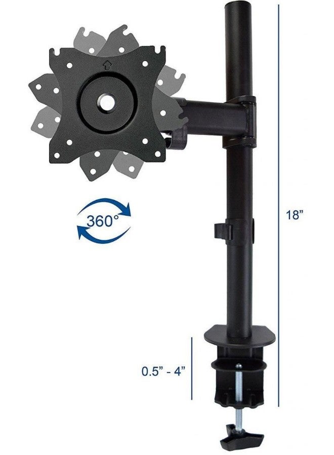 Single Monitor Adjustable Table Mount For Below 32 Inch Black - Image 3