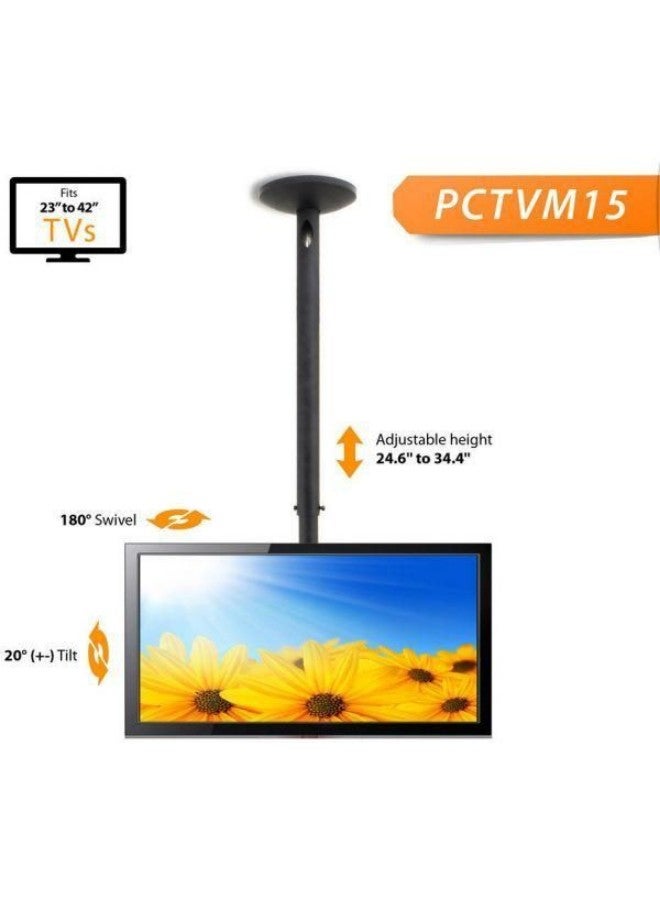 Universal Adjustable Ceiling Mount For Upto 42 Inch Black - Image 3