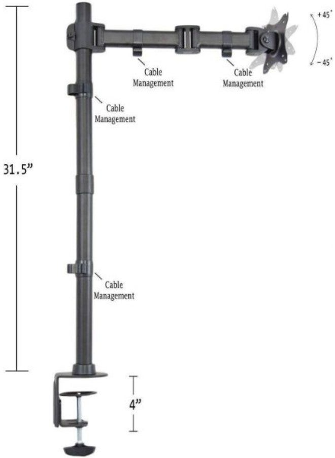 Fully Adjustable Monitor Desk Mount Stand Black - Image 2