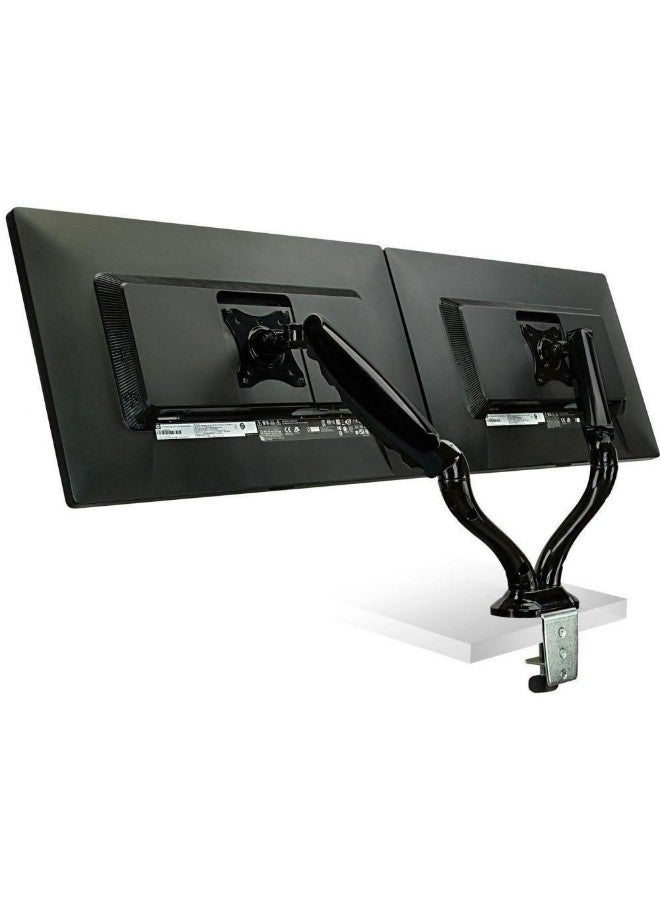 Fully Adjustable Dual Monitor Desk Stand Black - Image 2
