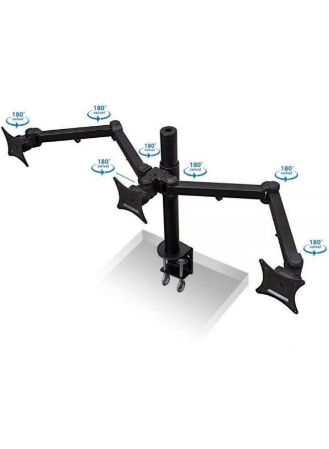 Triple Monitor Adjustable Desk Mount Black - Image 2