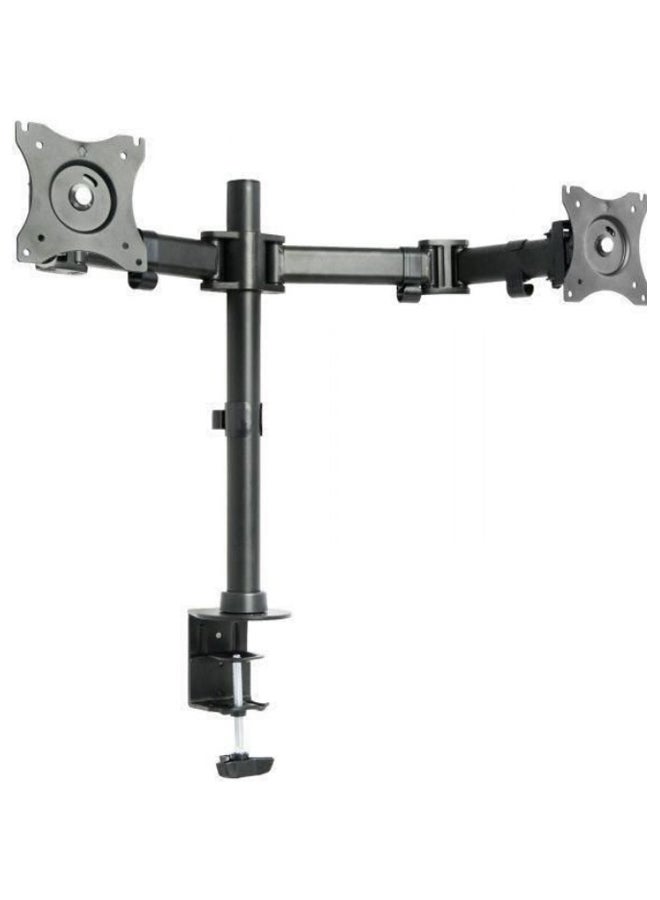 Dual Monitor Adjustable Desk Mount Black