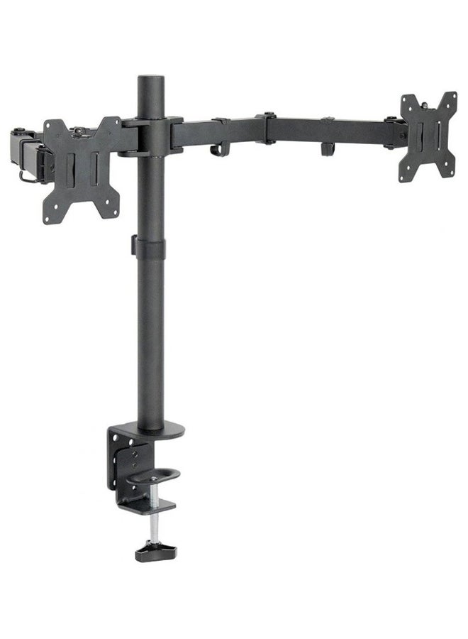 Adjustable Dual Monitor Desk Mount Black - Image 1