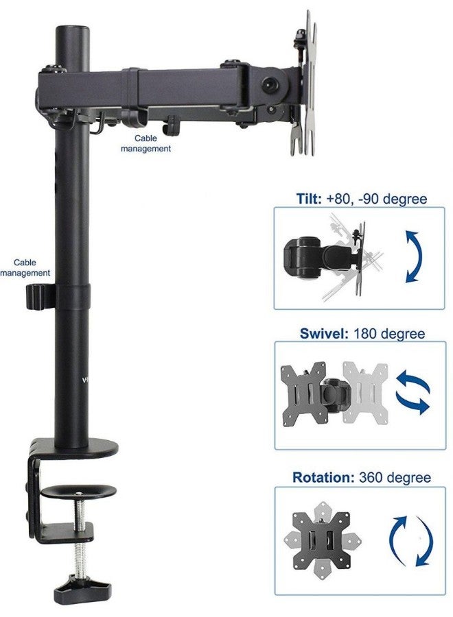 Adjustable Dual Monitor Desk Mount Black - Image 3