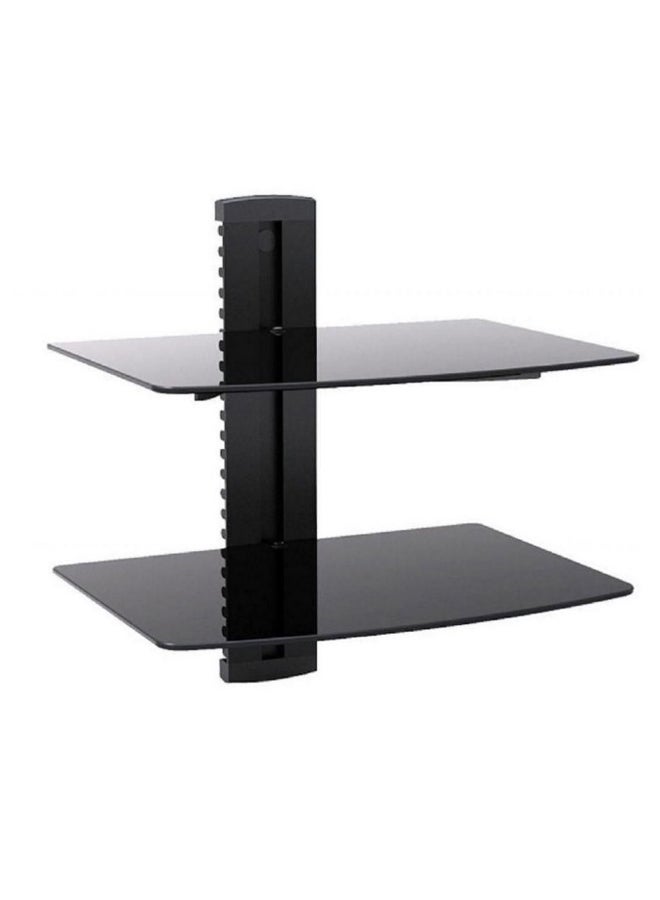 2-Layer Shelf Adjustable TV Mount For Below 32 Inch Black 