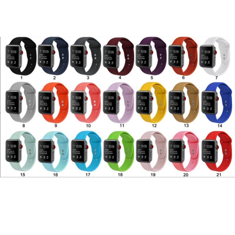 Generic - Sport Band For Apple Watch 42Mm 38Mm Silicone Sport Strap Replacement Bands Blue - Image 1