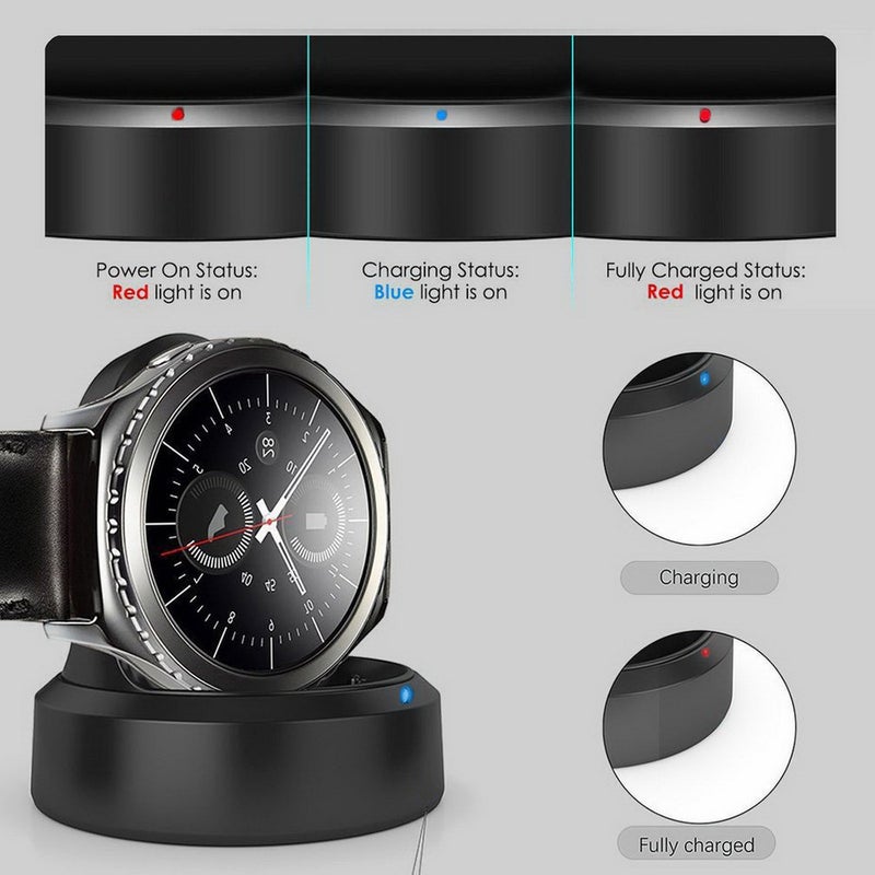 Wireless Charging Dock Magnetic Cradle Charger For Samsung Gear S3 Smart Watch Black  - Image 5