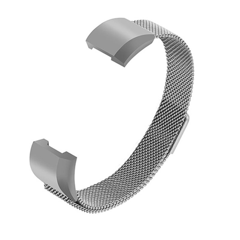 سوار بديل من الإستانلس ستيل مع إبزيم مغناطيسي لساعة اليد لون فضي - Image 1