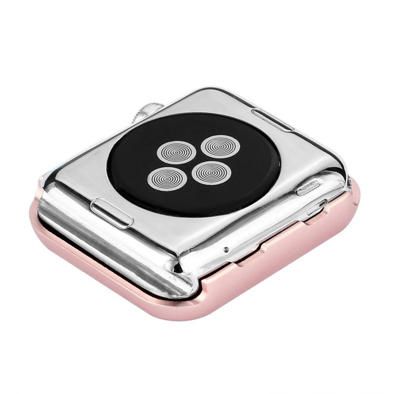 Rhinestone Aluminum Alloy Smart Watch Protective Case For Apple Watch 1/2/3 Rose Gold - Image 3