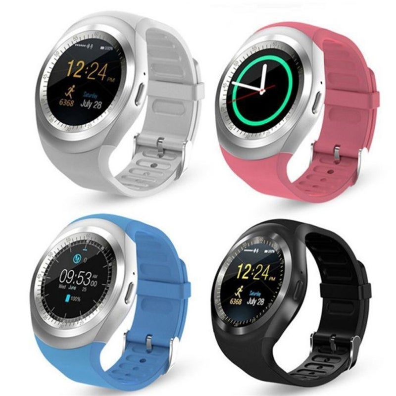 Generic - Y1 Smart Watch Phone Mate for Android for iPhone for Samsung Waterproof White - Image 1